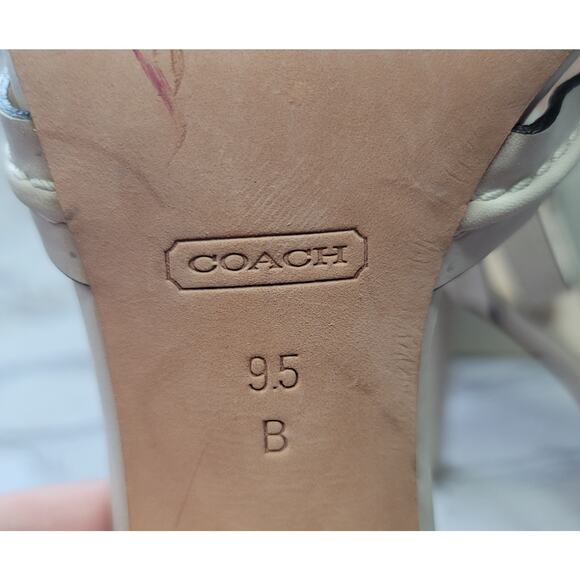 Coach- Bone color Strap heel sandals- very good used condition- size 9.5 - Picture 11 of 11